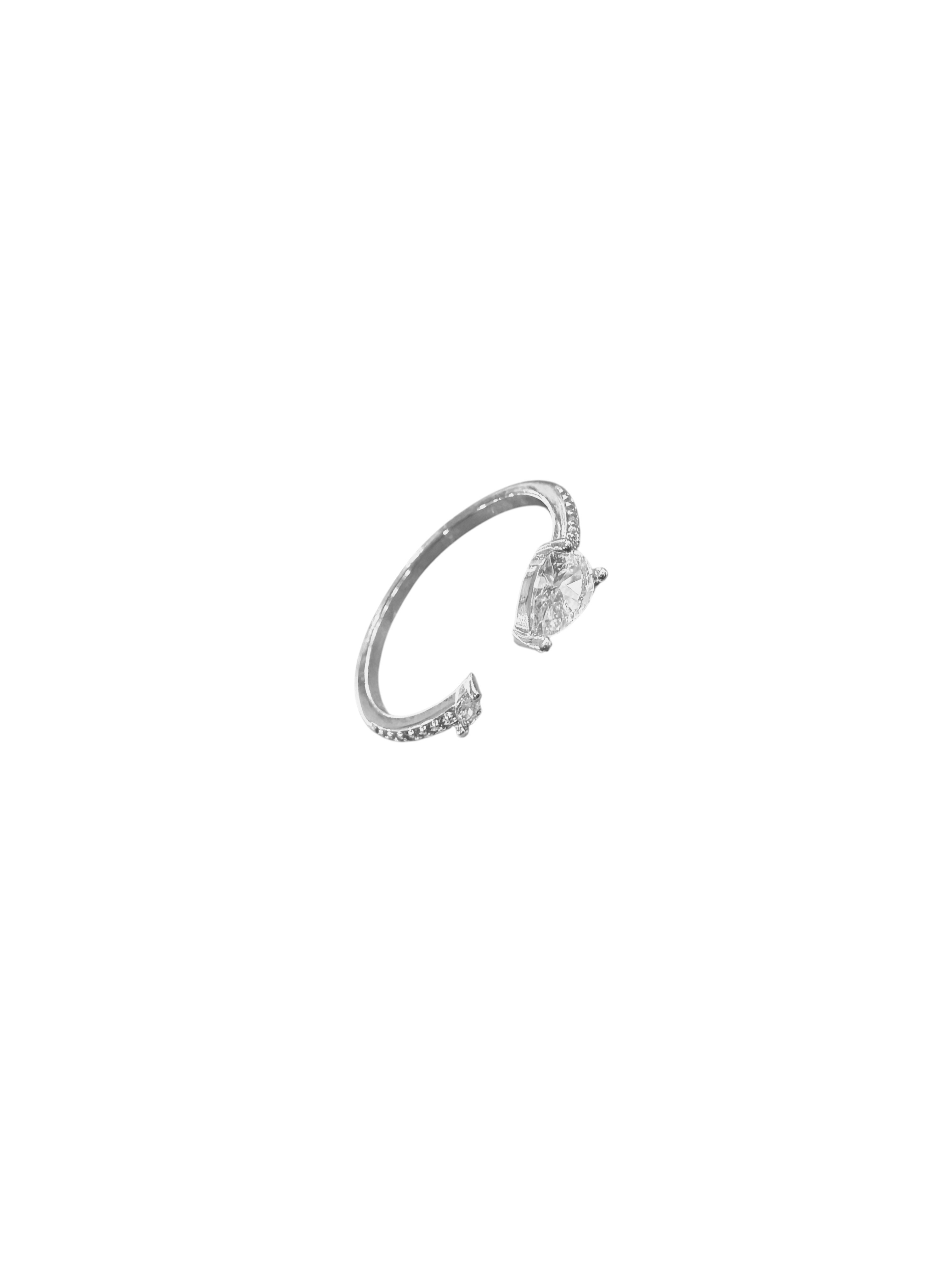 Silver Damla Taş Minimal Yüzük 