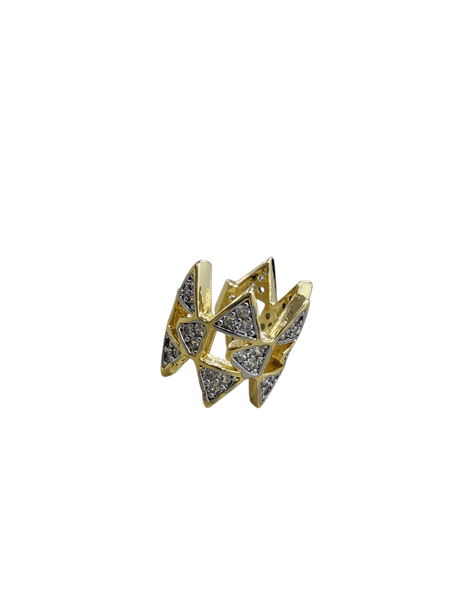 Gold Silver Taşlı Gen Sıkıştırmalı Kıkırdak Küpe