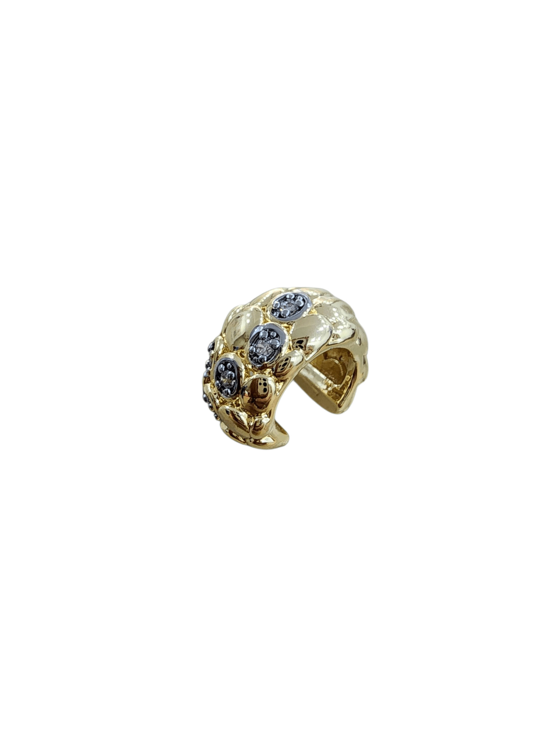 Gold Silver Minimal Sıkıştırmalı Kıkırdak Küpe