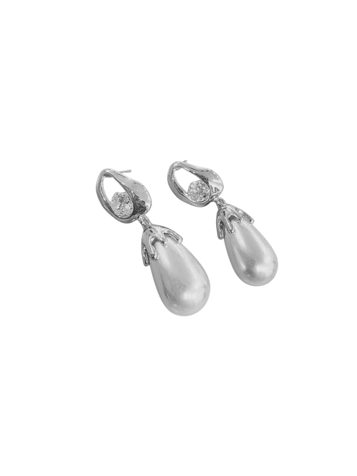 Silver İnci Görünümlü Küpe
