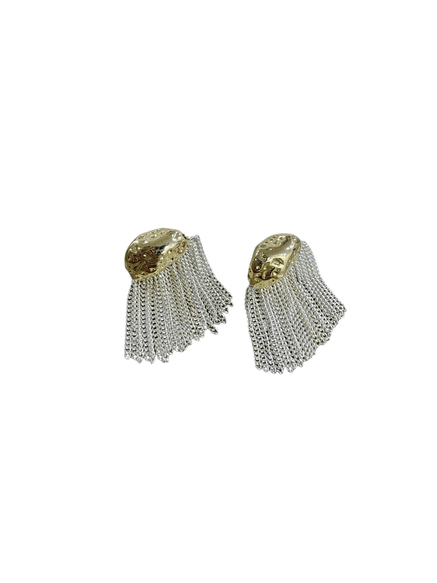 Gold Silver Saçak Küpe