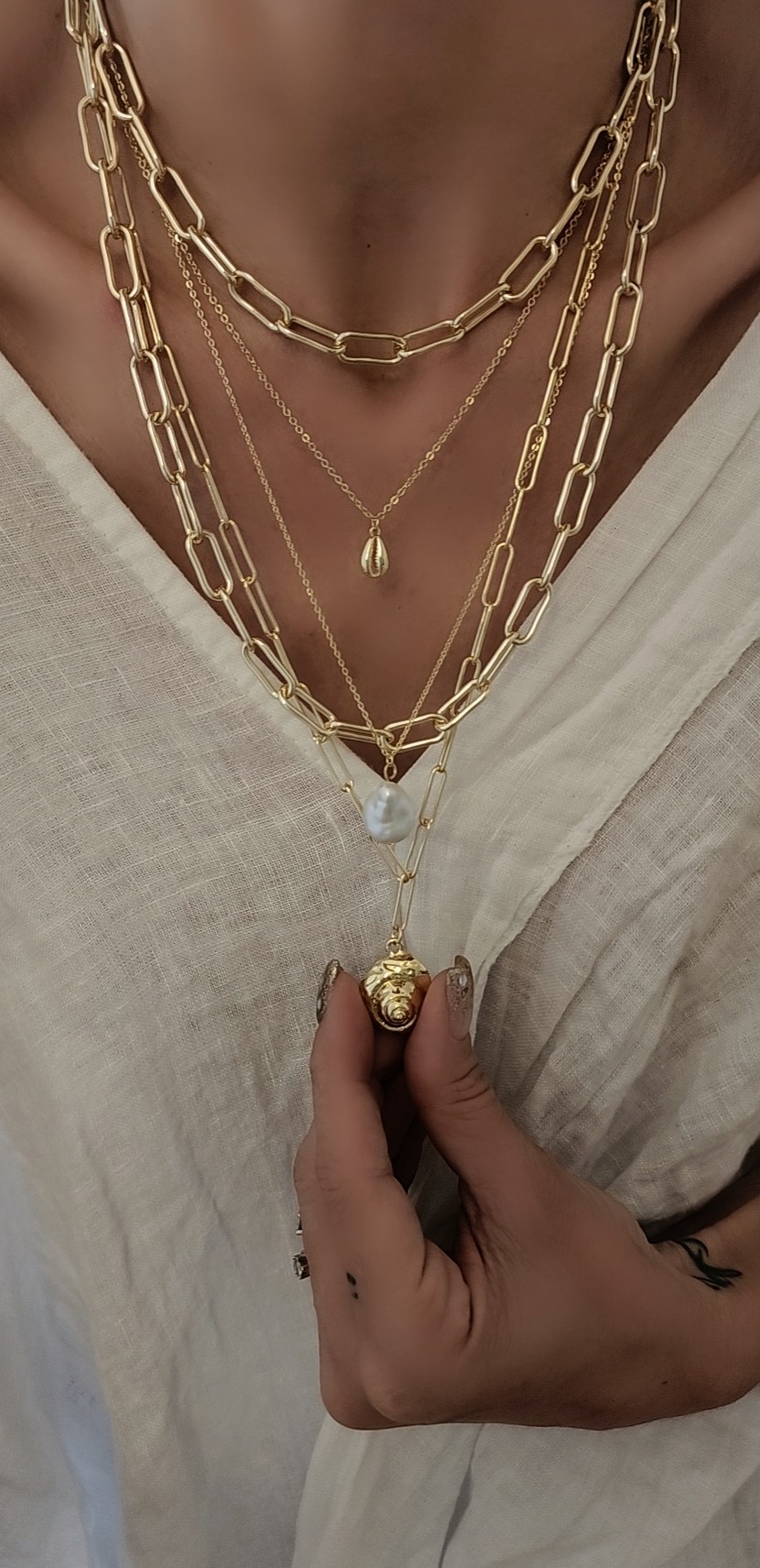 Gold Premium Seri 90cm Ataş Zincir Kolye