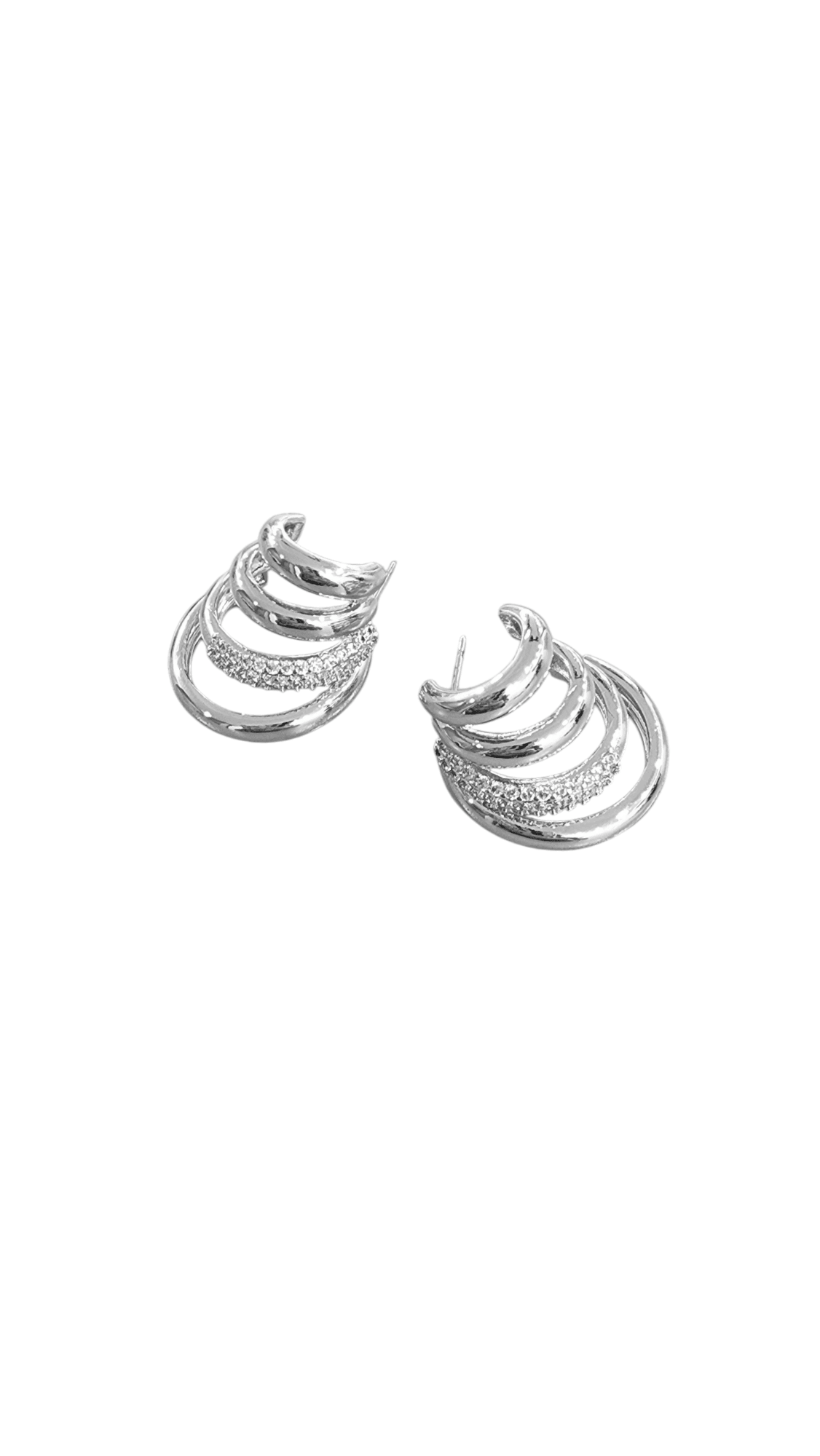 Silver Çoklu Görünüm Zirkon Taşlı Küpe 