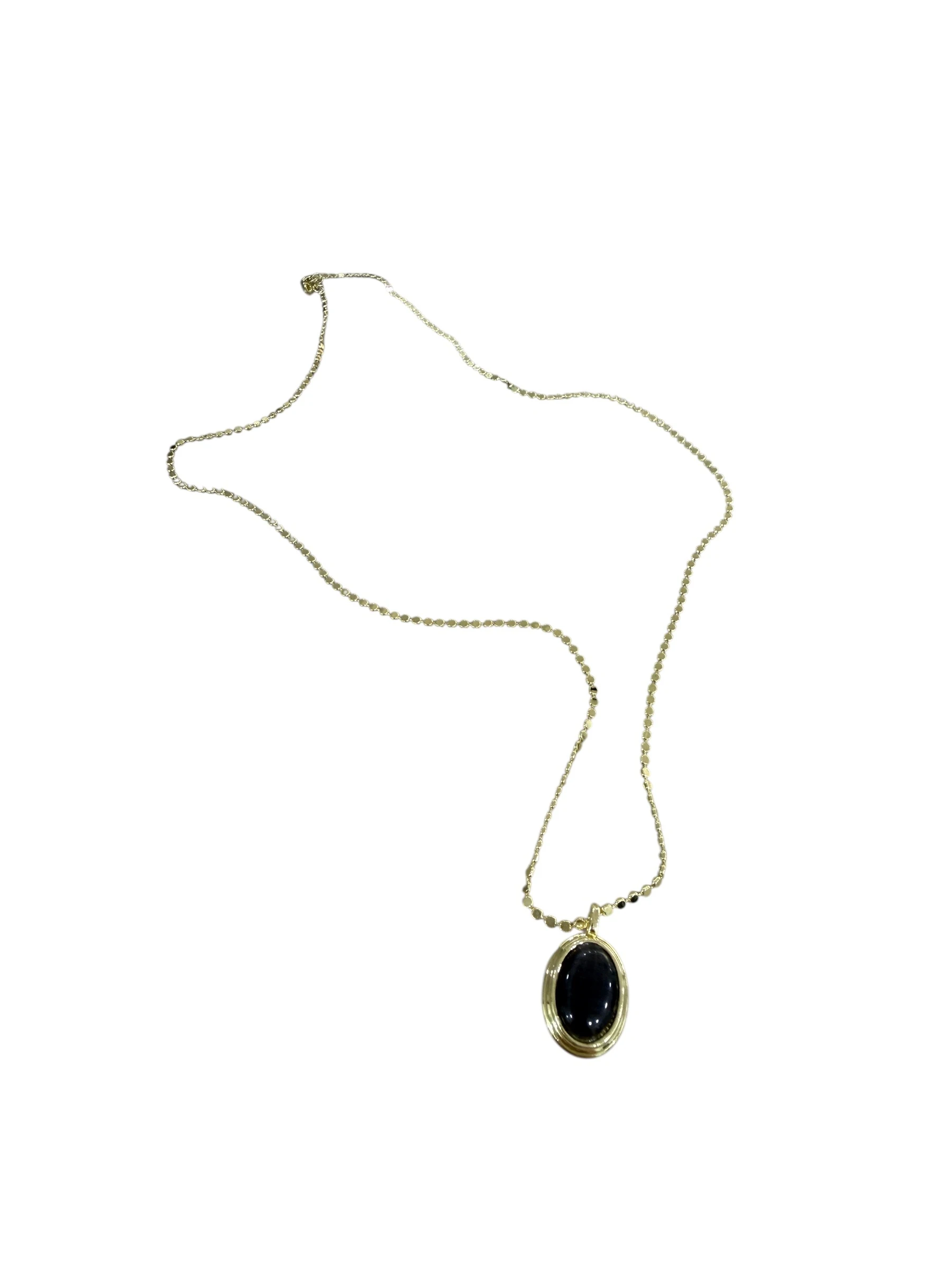 Gold Premium Seri 60cm Ezme Zincir  Siyah Uçlu Kolye