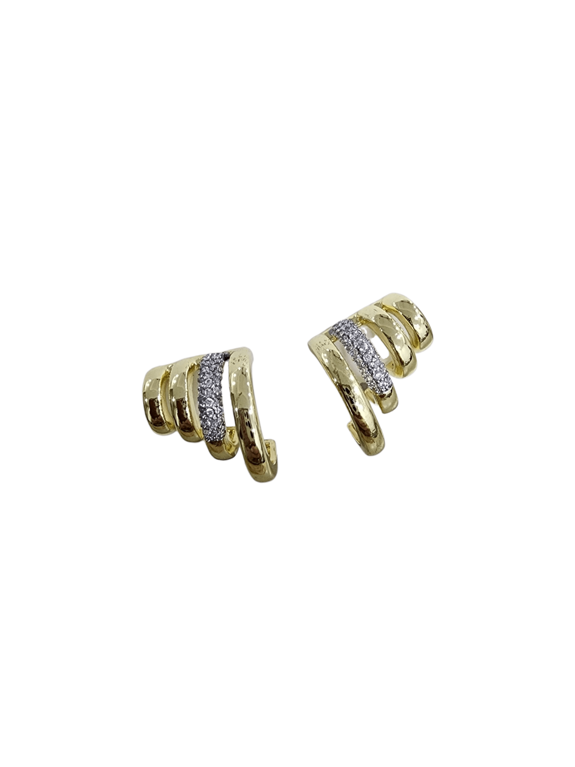 Gold Silver Çoklu Görünüm Minimal Halka Küpe 