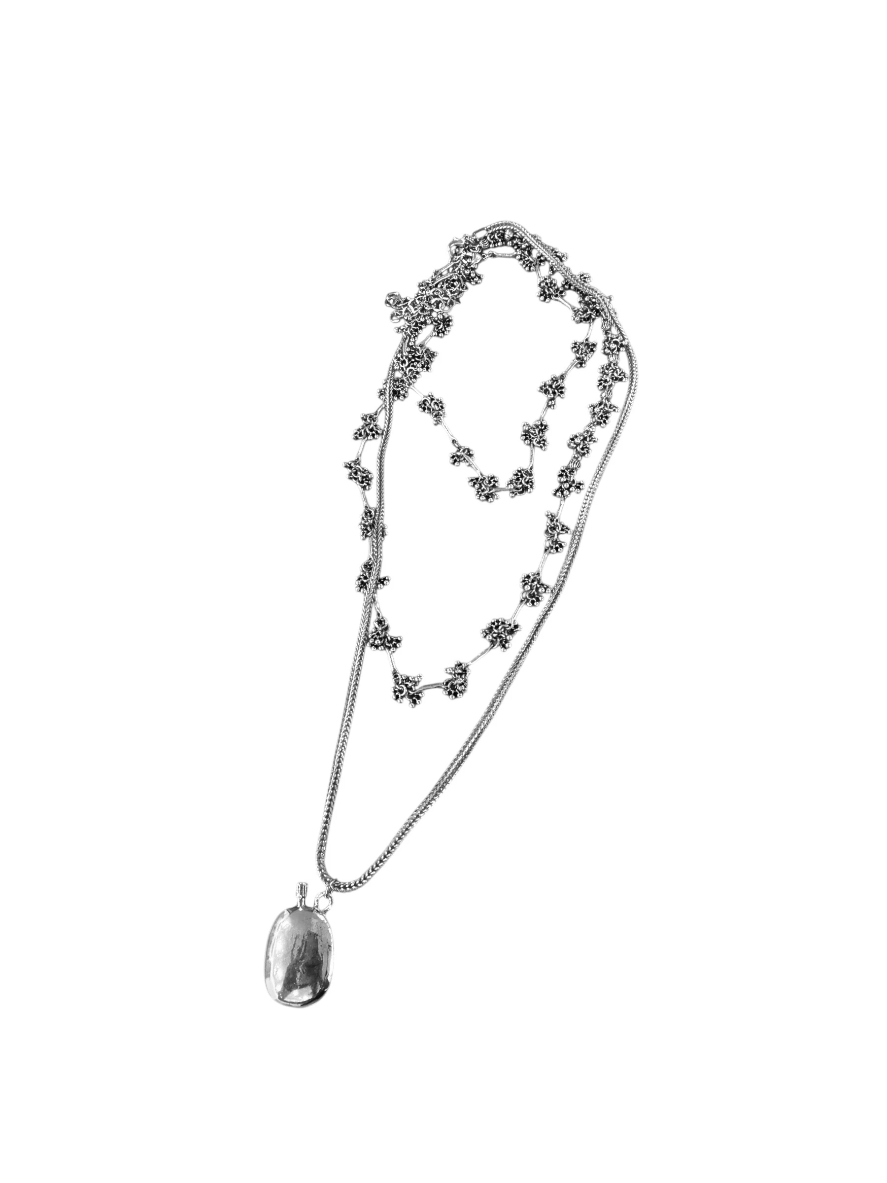 Silver Otantik İki Ayrı Klipste İkili Kolye