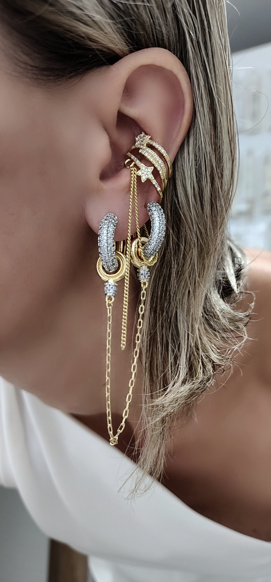 Chain Küpe Kombin 