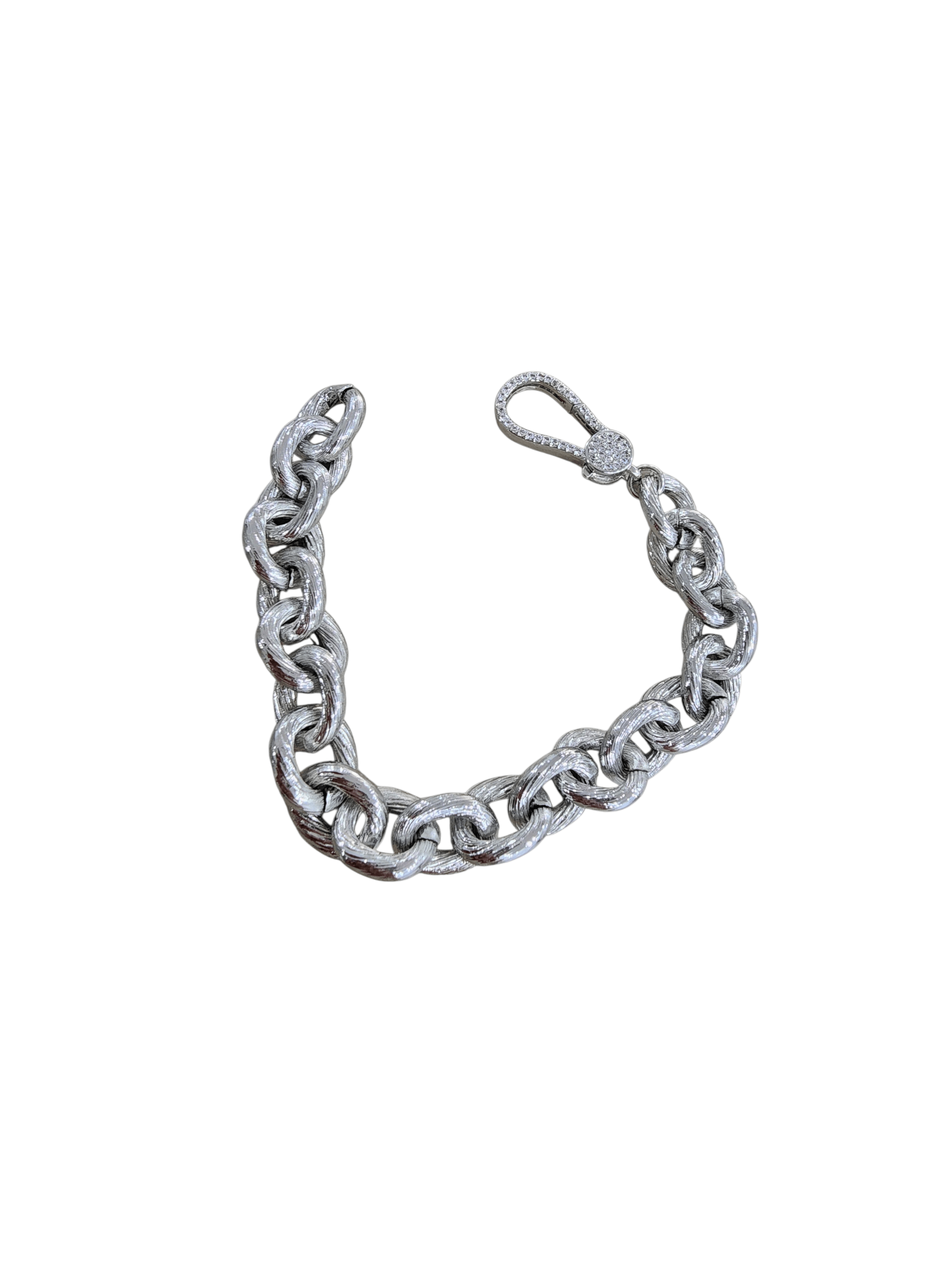 Silver Premium Seri Halat Zirkon Taşlı Uç Bileklik