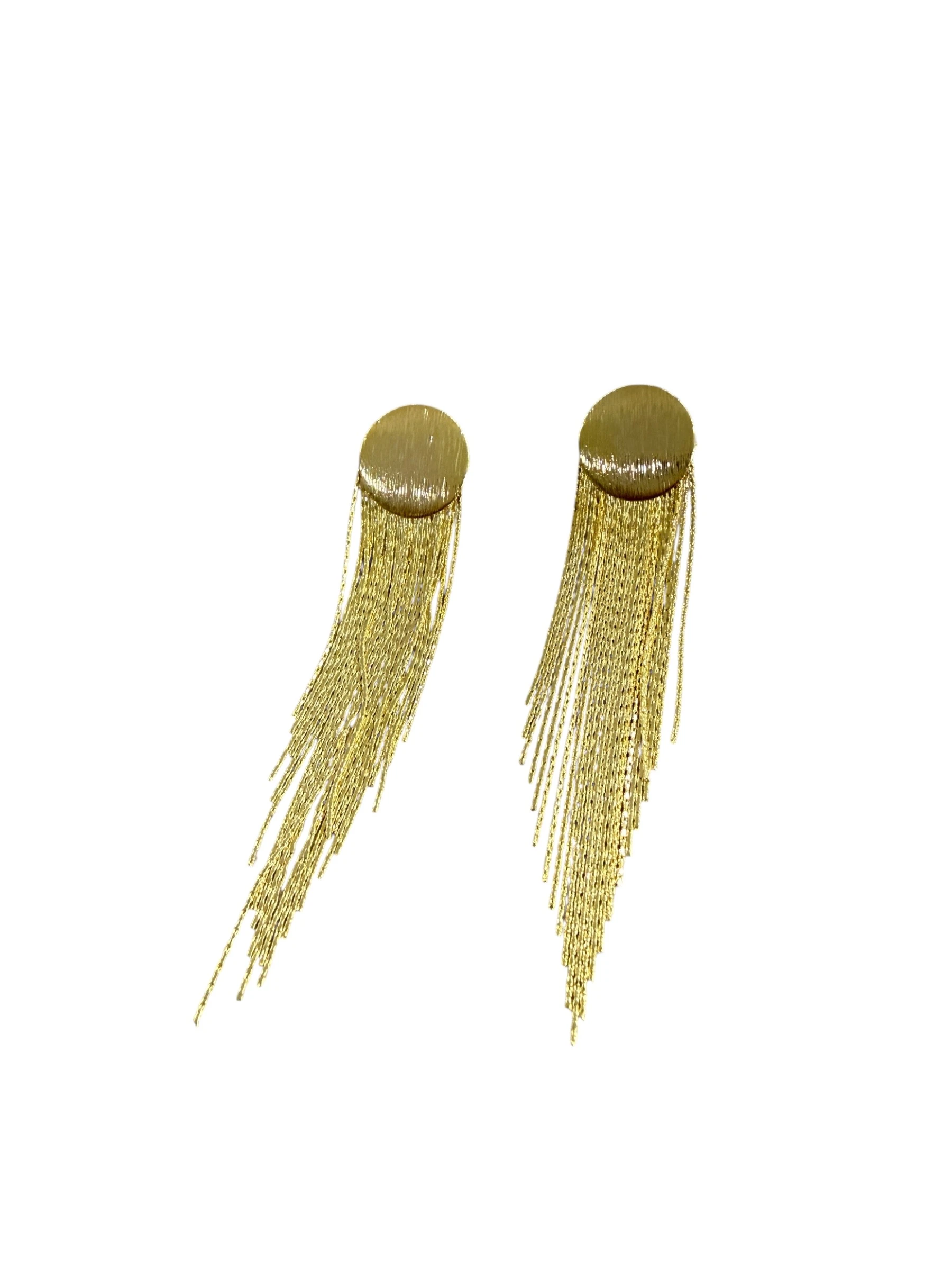 Gold Püskül Plaka Küpe 