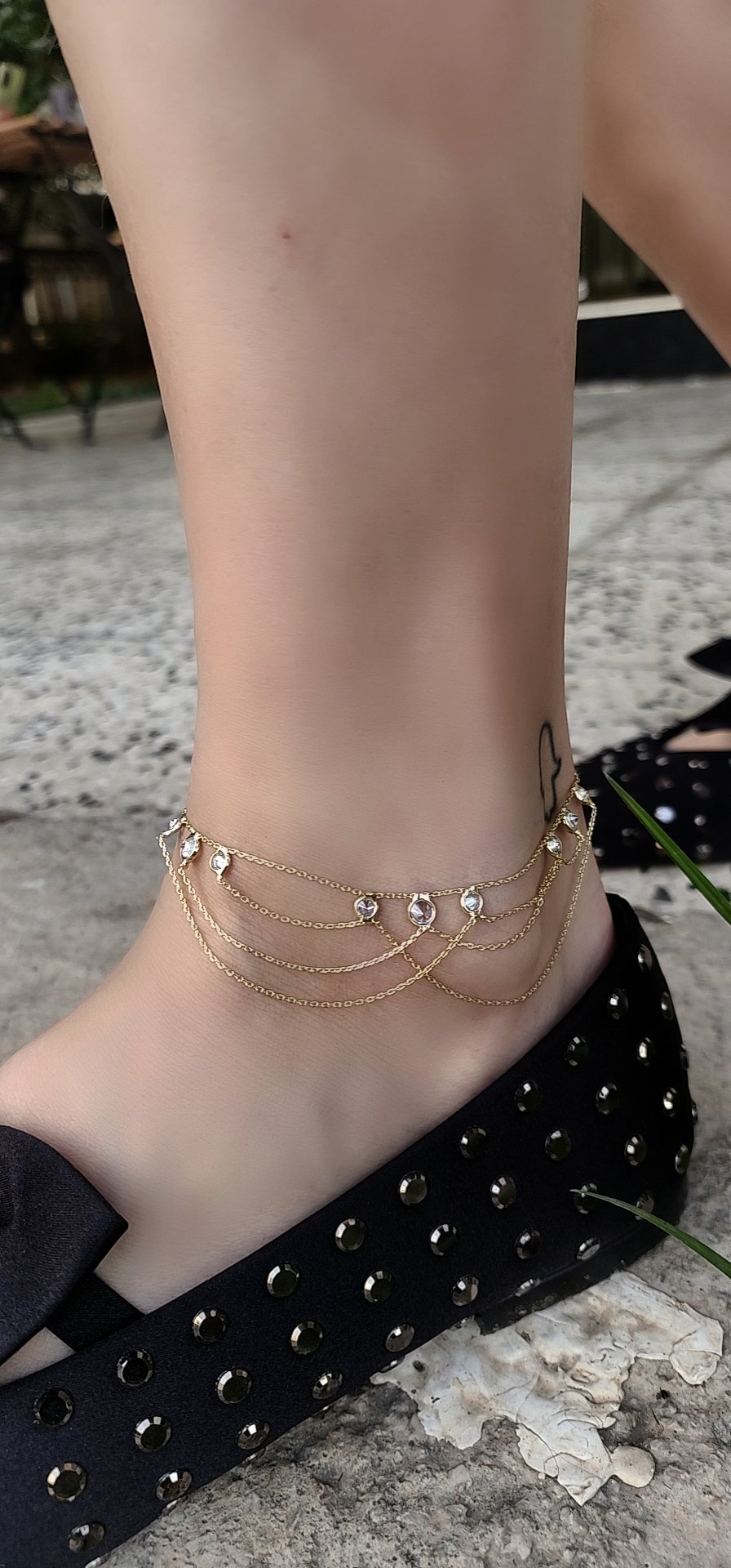 Gold Premium Seri Cam Taş Çoklu Halhal 