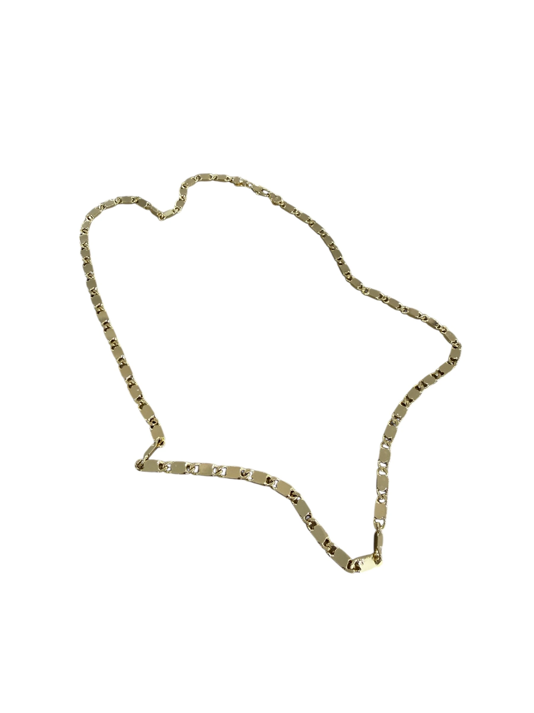 Gold Premium Seri 55cm Aynalı Plaka Kolye 