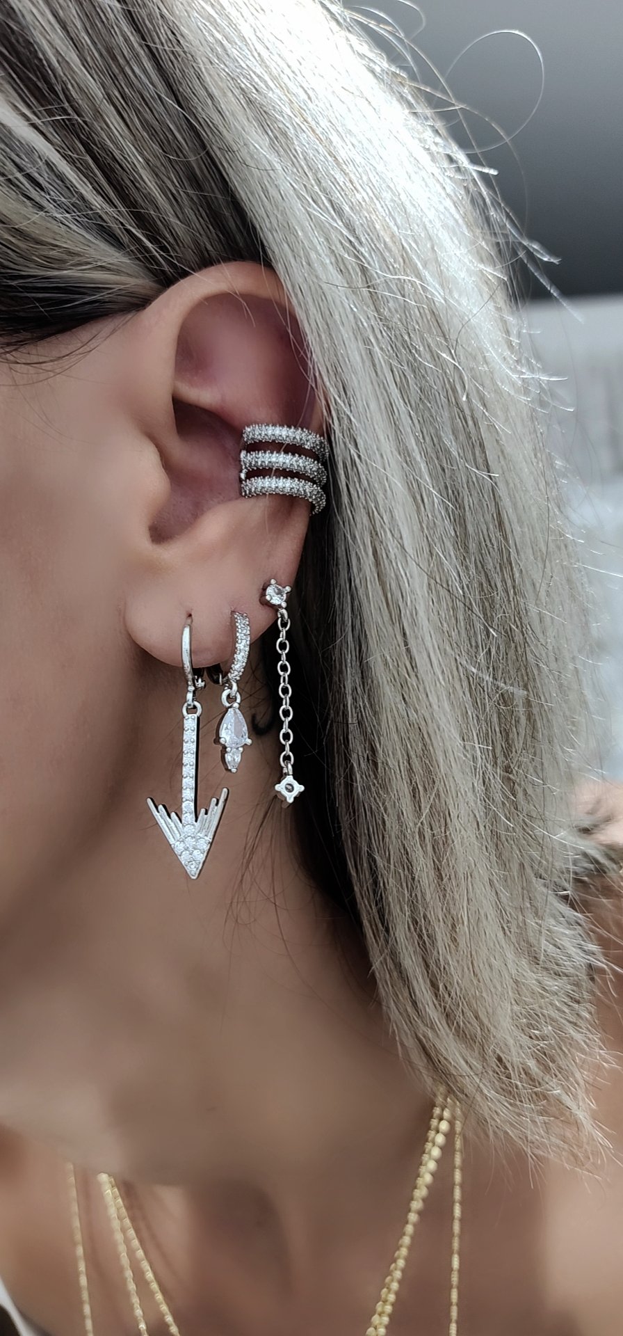 Silver Arrow Altılı Set Küpe 