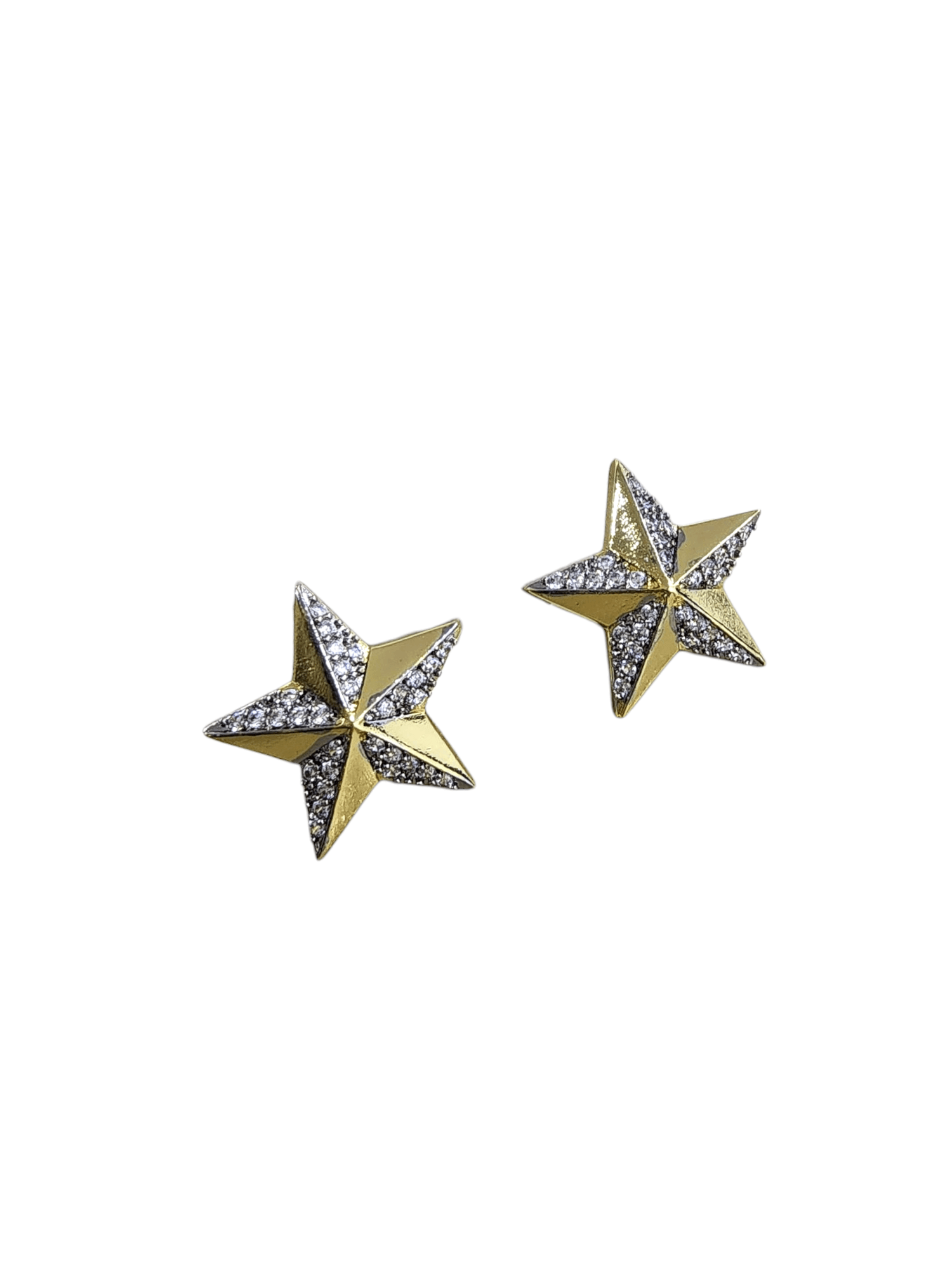 Gold Silver Şerif Yıldız Küpe 