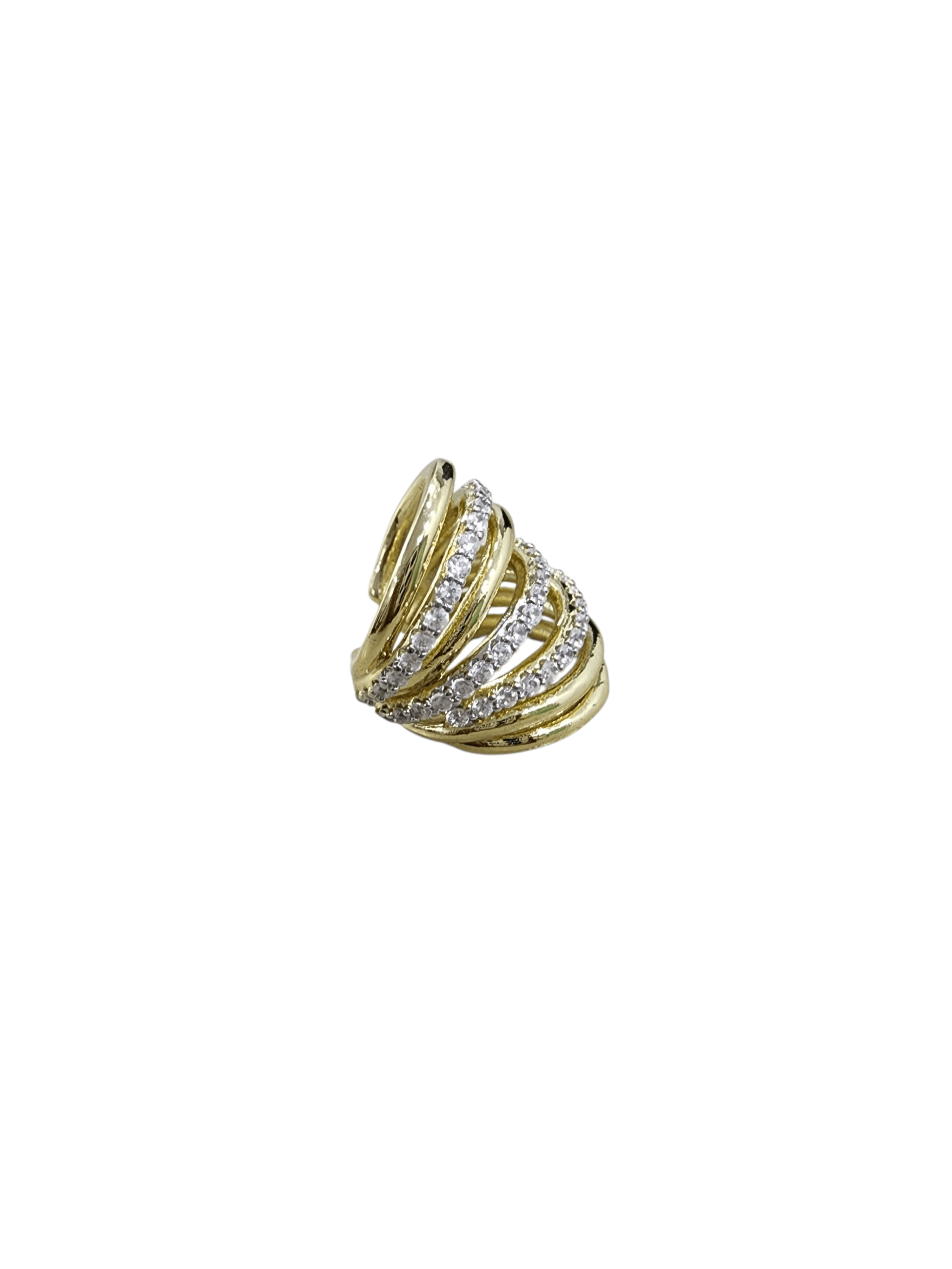 Gold Silver Plaka Zirkon Taş Geçişli Sıkıştırmalı Kıkırdak Küpe