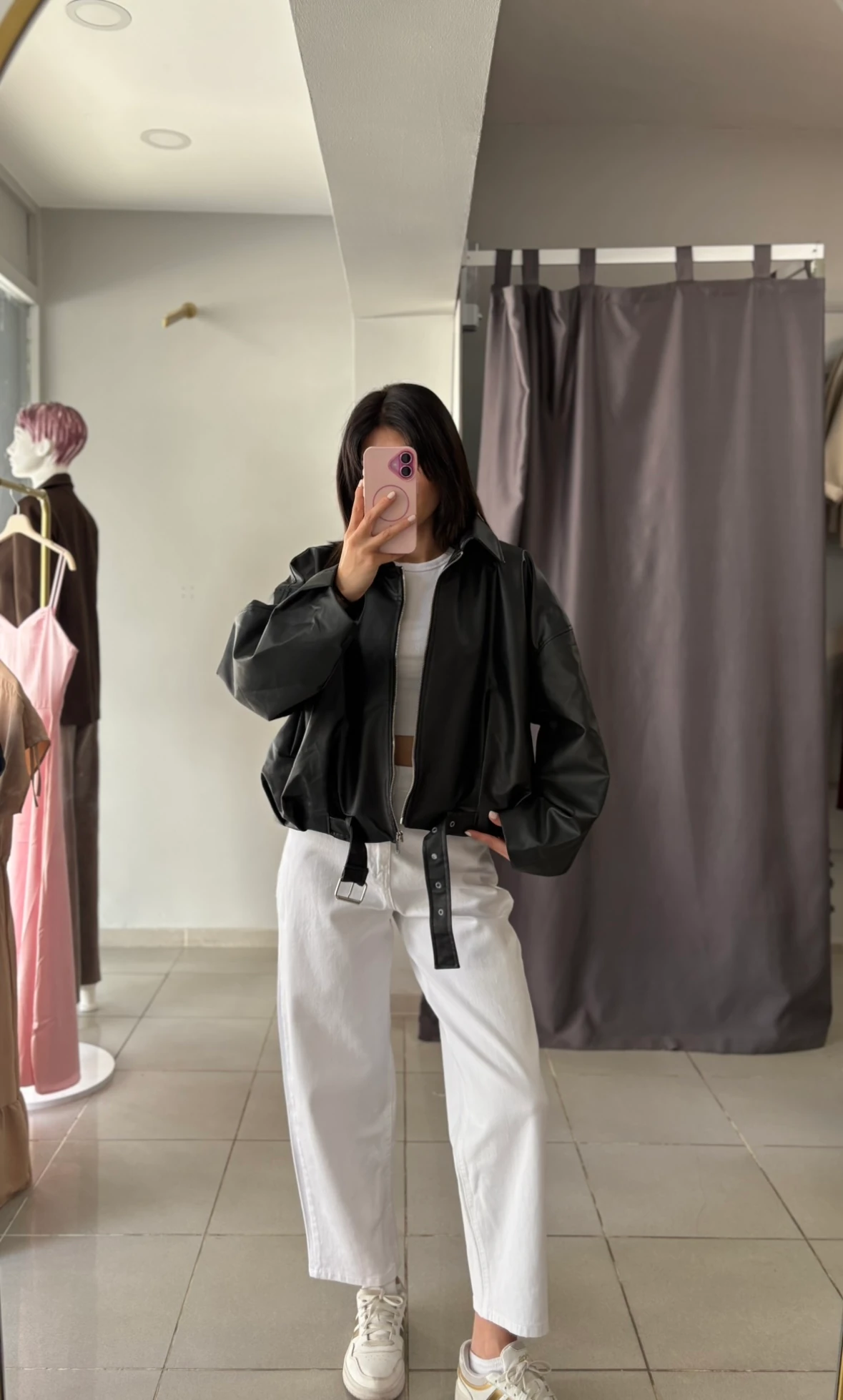 OVERSIZE DERİ CEKET 