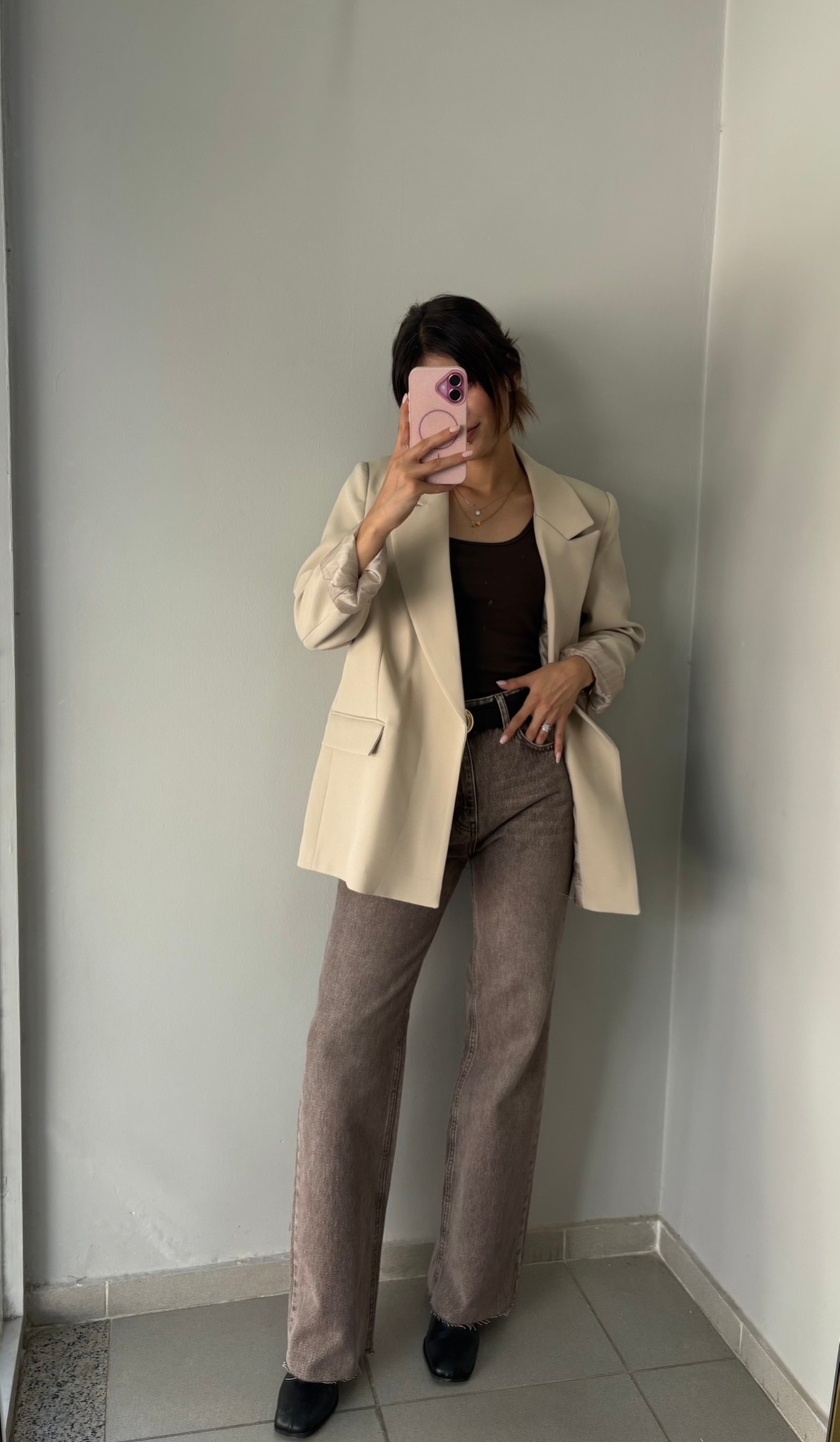 PREMIUM BLAZER CEKET (astarlı) - Taş rengi