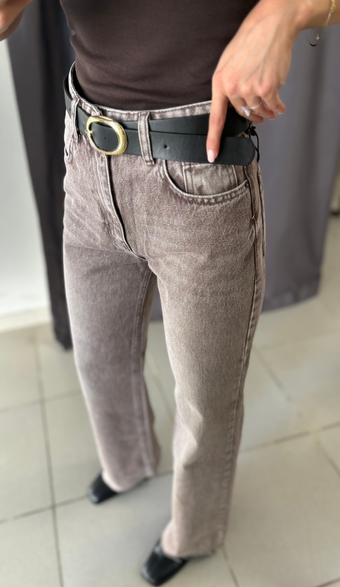 WIDE LEG JEAN (KAHVE)