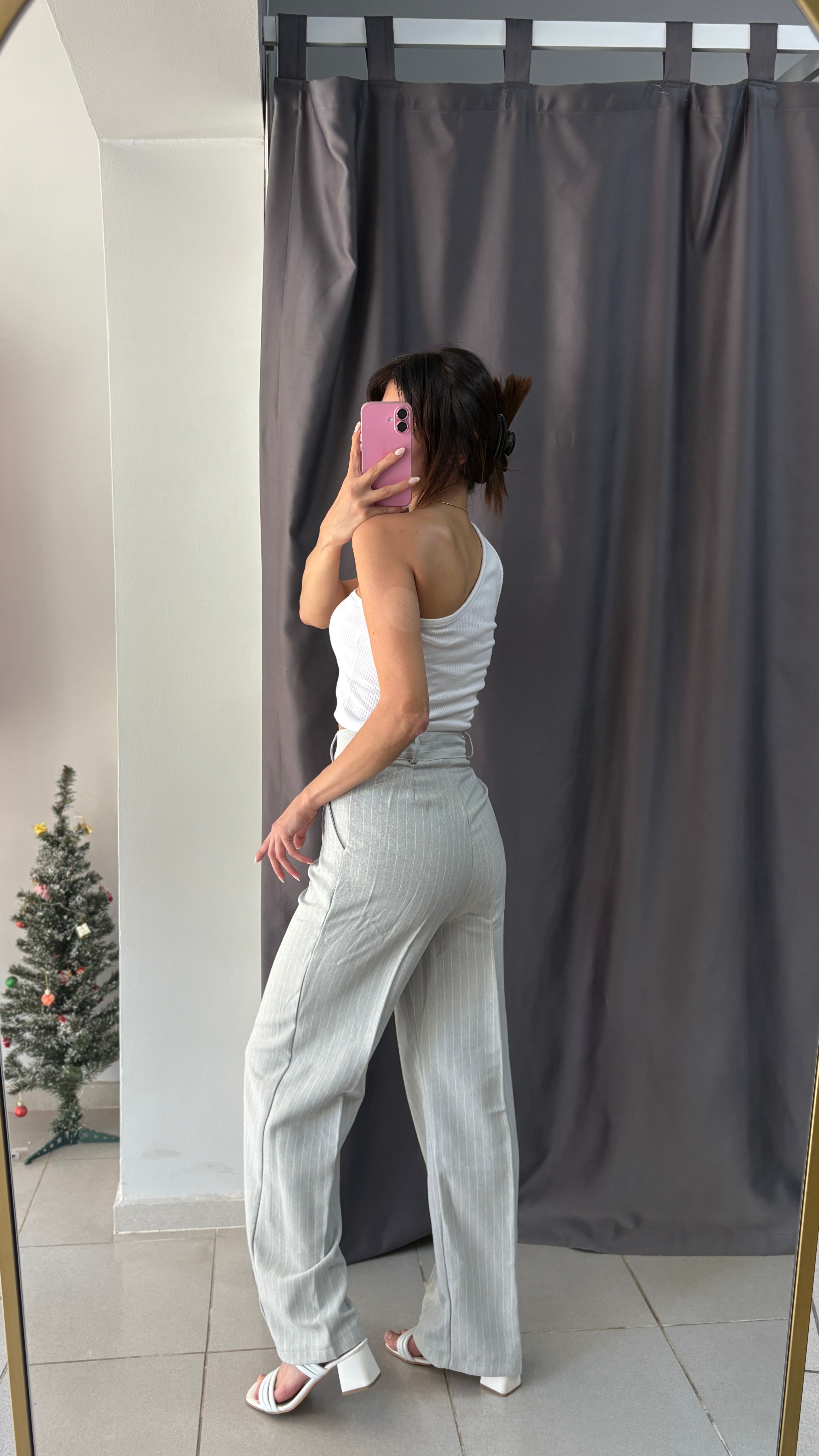 Çizgili Kumaş Pantolon