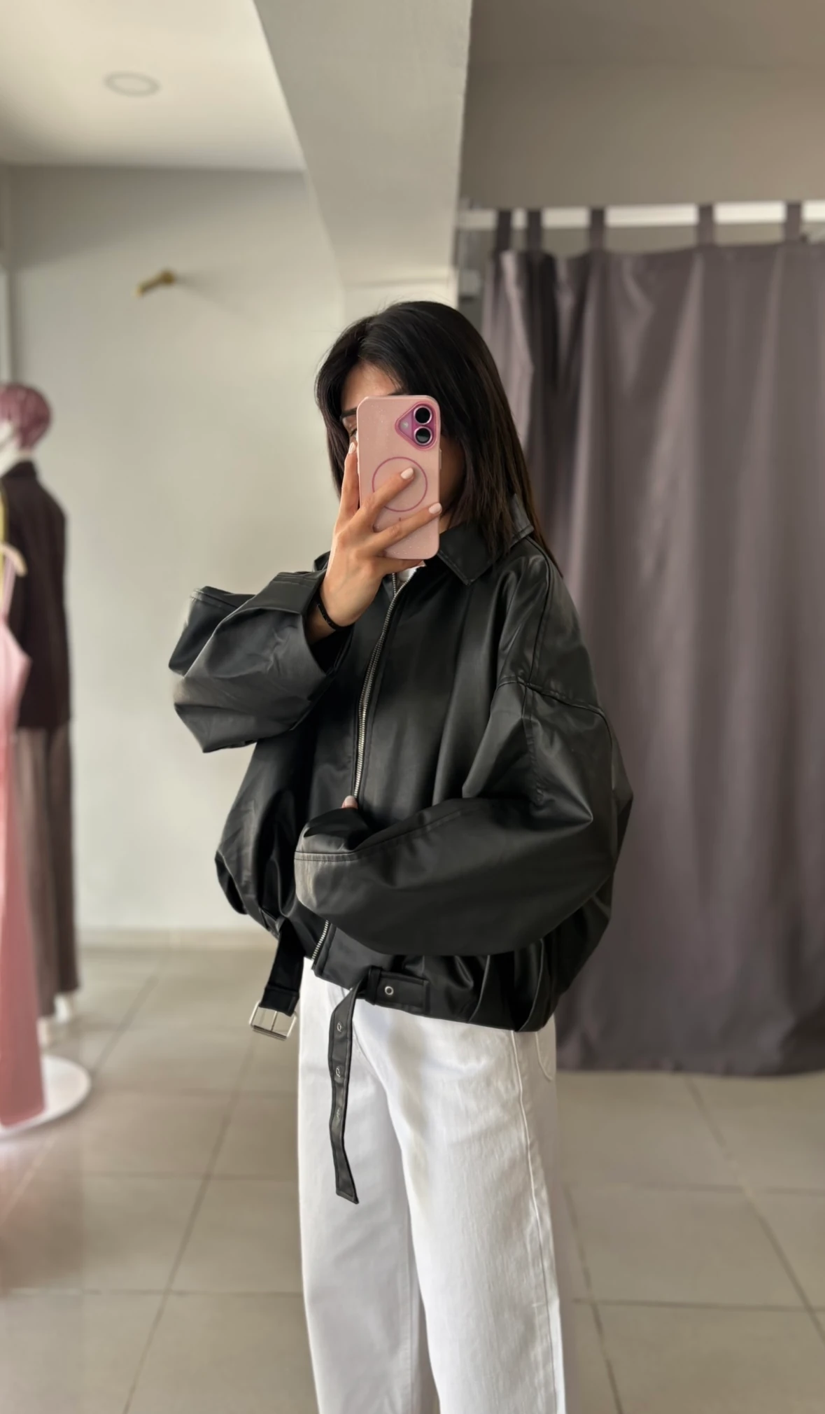 OVERSIZE DERİ CEKET 