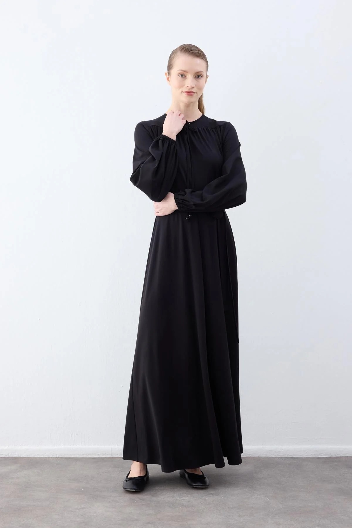 CLOCHE TRİL BAĞLAMALI ELBİSE
