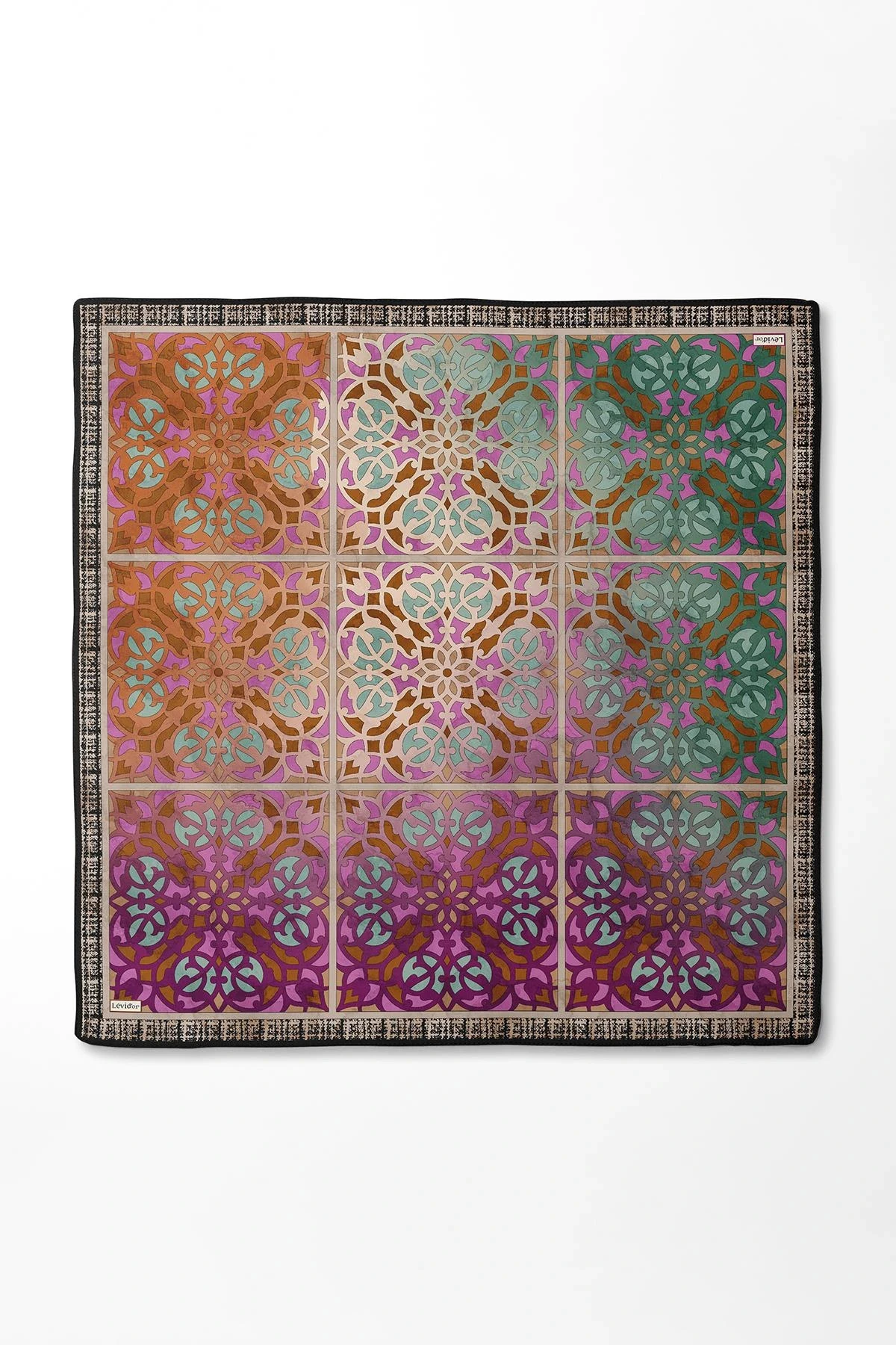 LEVİDOR DESENLİ TİVİL İPEK EŞARP