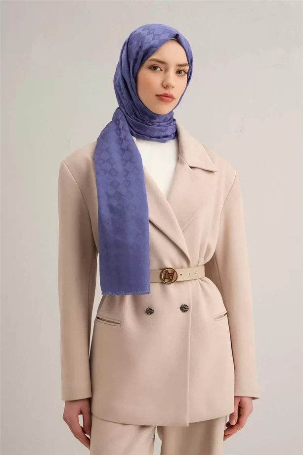 ARMİNE JAKARLI İPEK PAMUK ŞAL