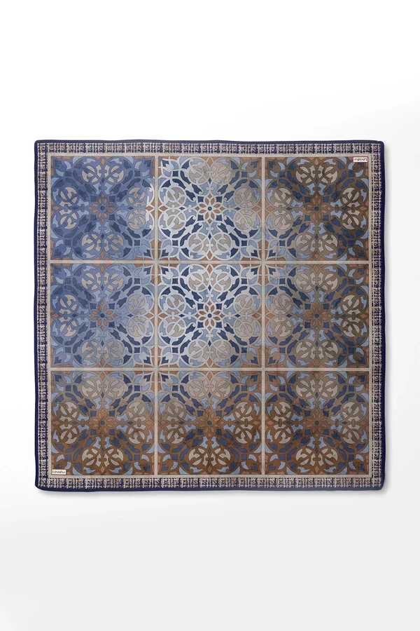 LEVİDOR DESENLİ TİVİL İPEK EŞARP