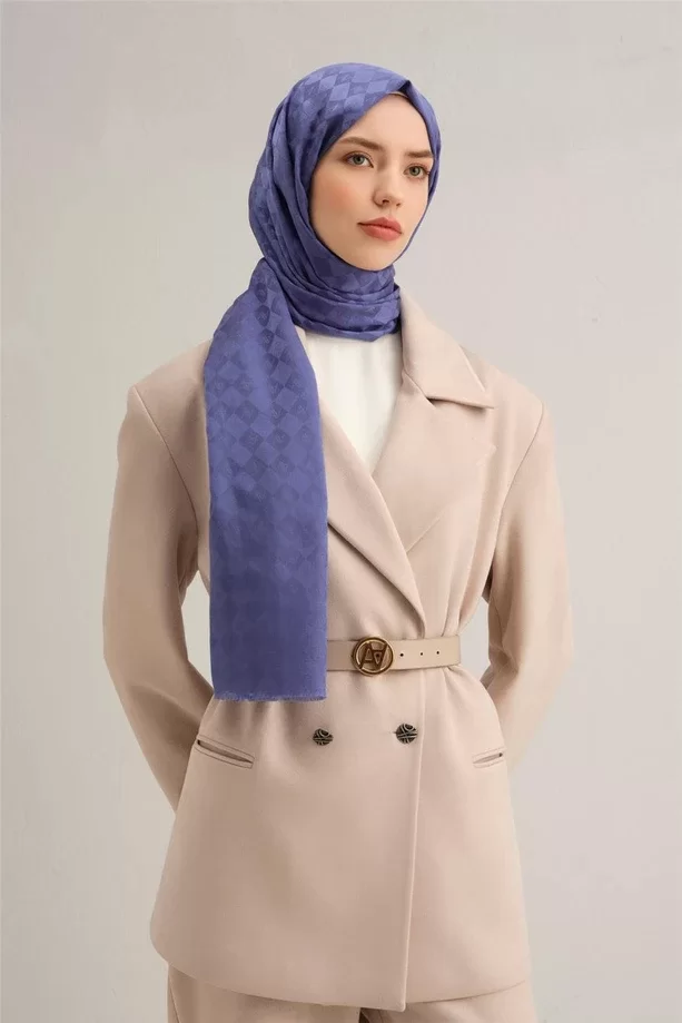 ARMİNE JAKARLI İPEK PAMUK ŞAL