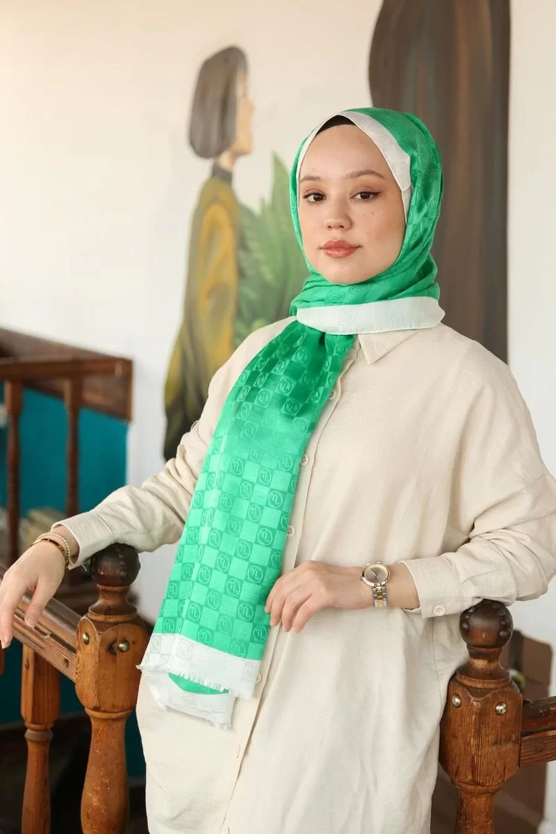 HİNT İPEK MONOGRAM ŞAL