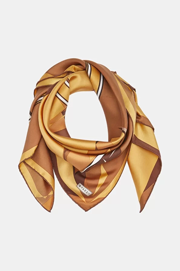 VAKKO DESENLİ İPEK EŞARP