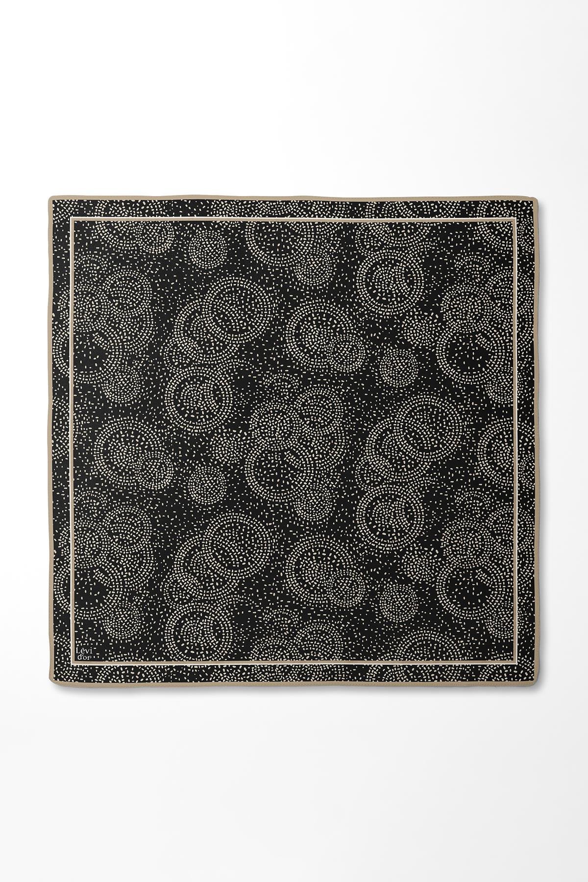 LEVİDOR DESENLİ TİVİL İPEK EŞARP