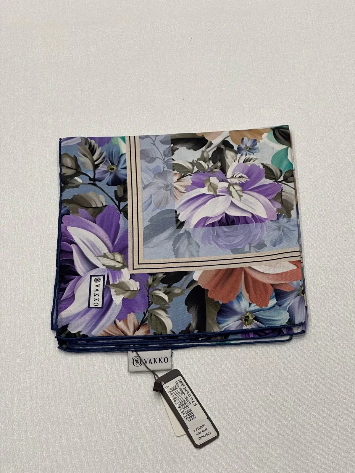 VAKKO DESENLİ TİVİL İPEK EŞARP