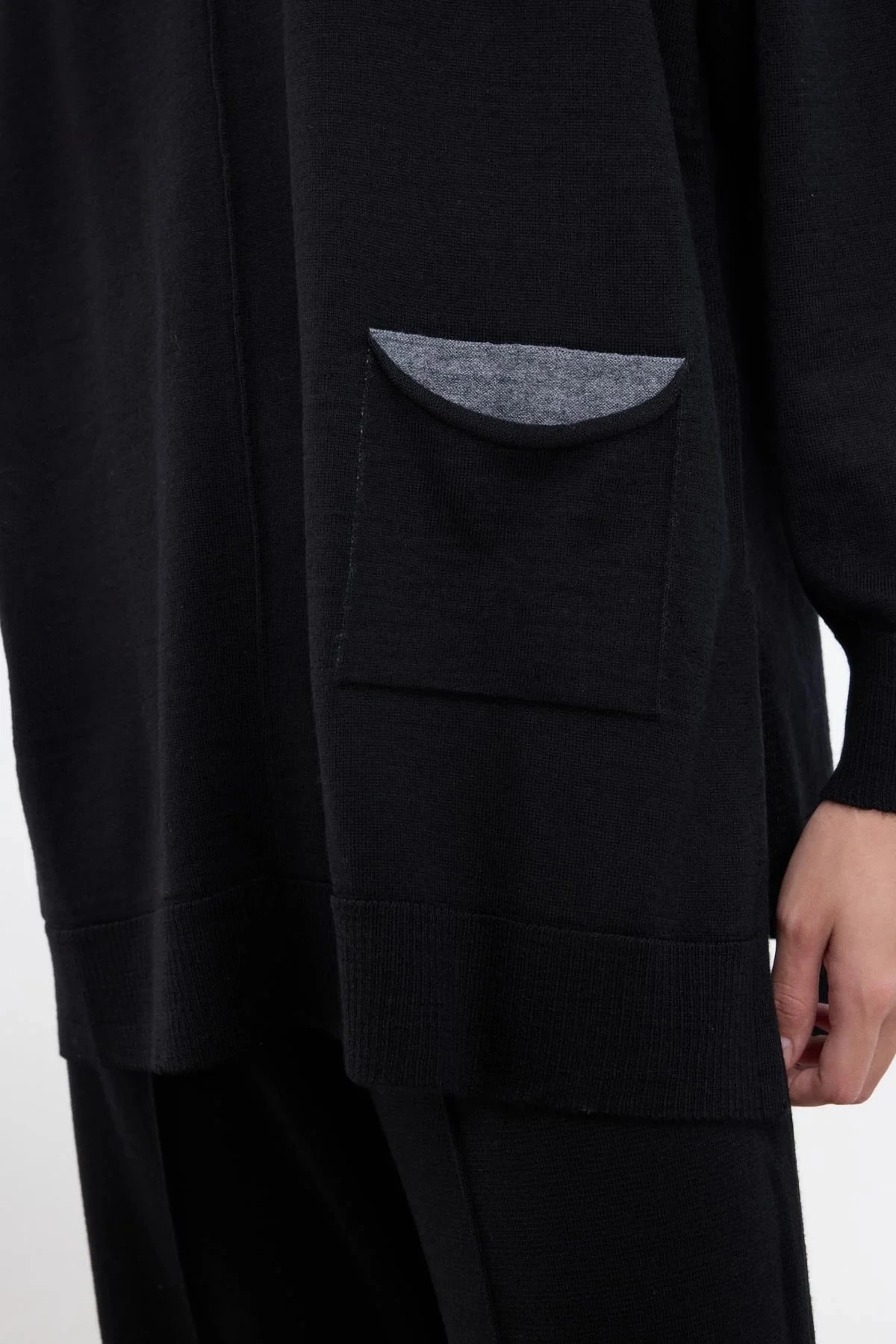 CLOCHE SİYAH UZUN TRİKO TUNİK