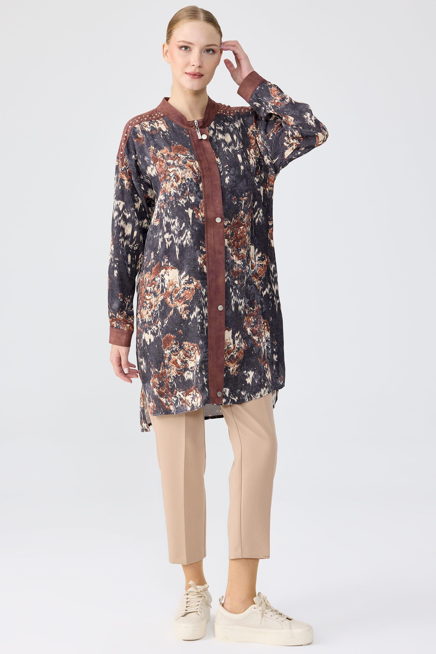 TIĞ TRİKO SÜET KOMBİNLİ FERMUAR ÜSTÜ PATLI KAP