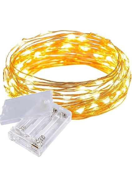 2 Adet 10 Metre Pilli Peri Led, Dekor Işık (Günışığı)