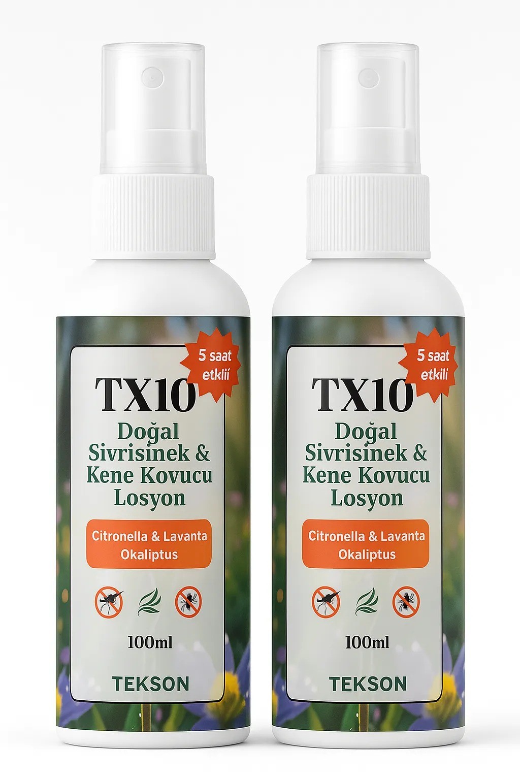 KİREX Tx10 Sivrisinek Ve Kene Kovucu Doğal Spray Okaliptüs 6 Saat Etkili 100ml