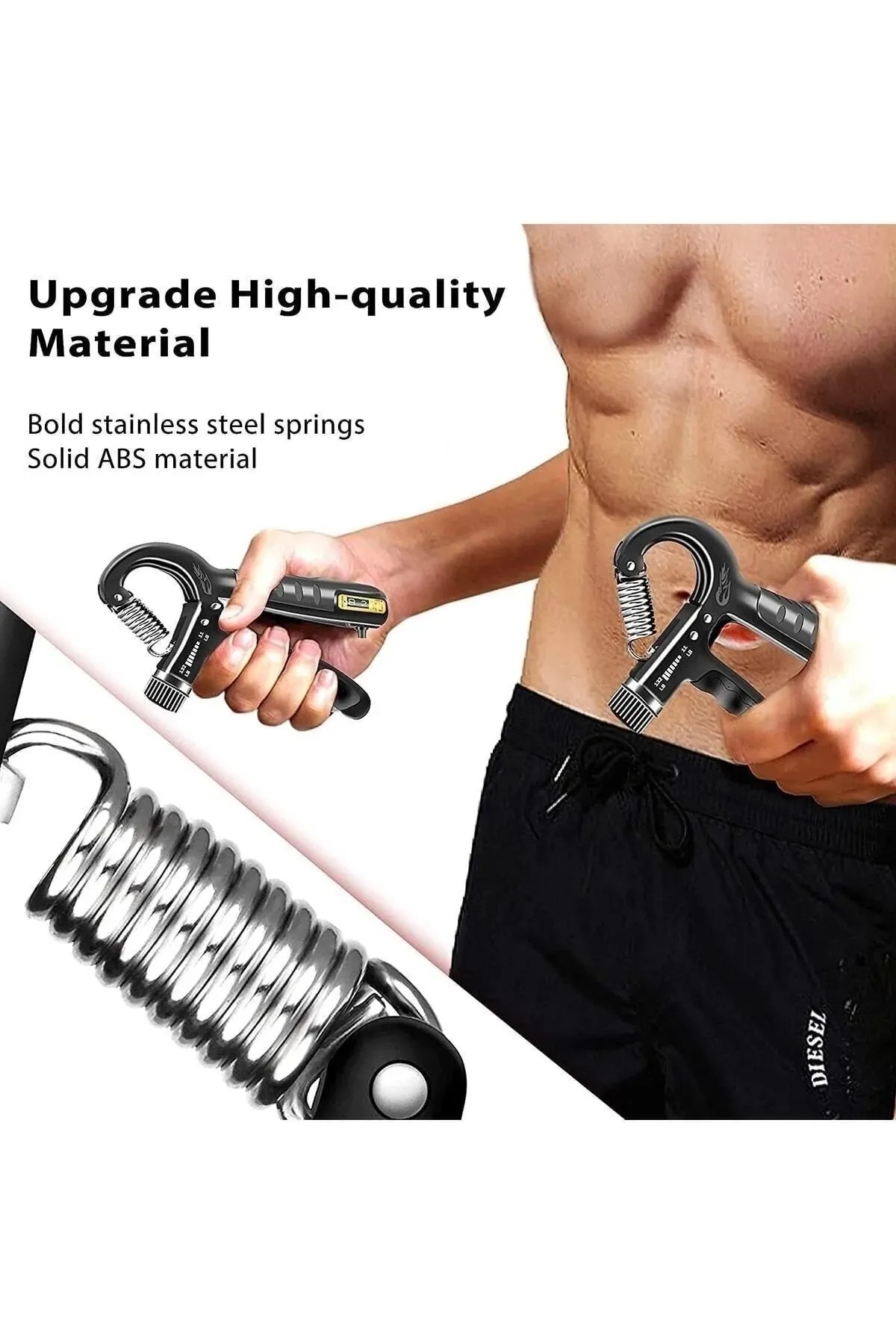 Sayaçlı Bilek Güçlendirme Yayı 5-60 Kg Siyah