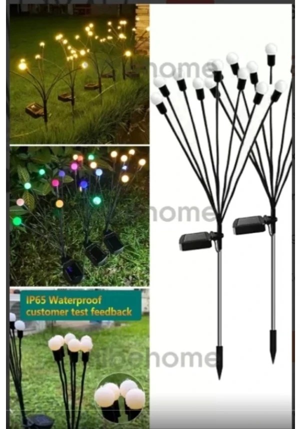 8 Led'li Güneş Enerjili Bahçe Çiti Aydınlatma Lamba (Renkli)