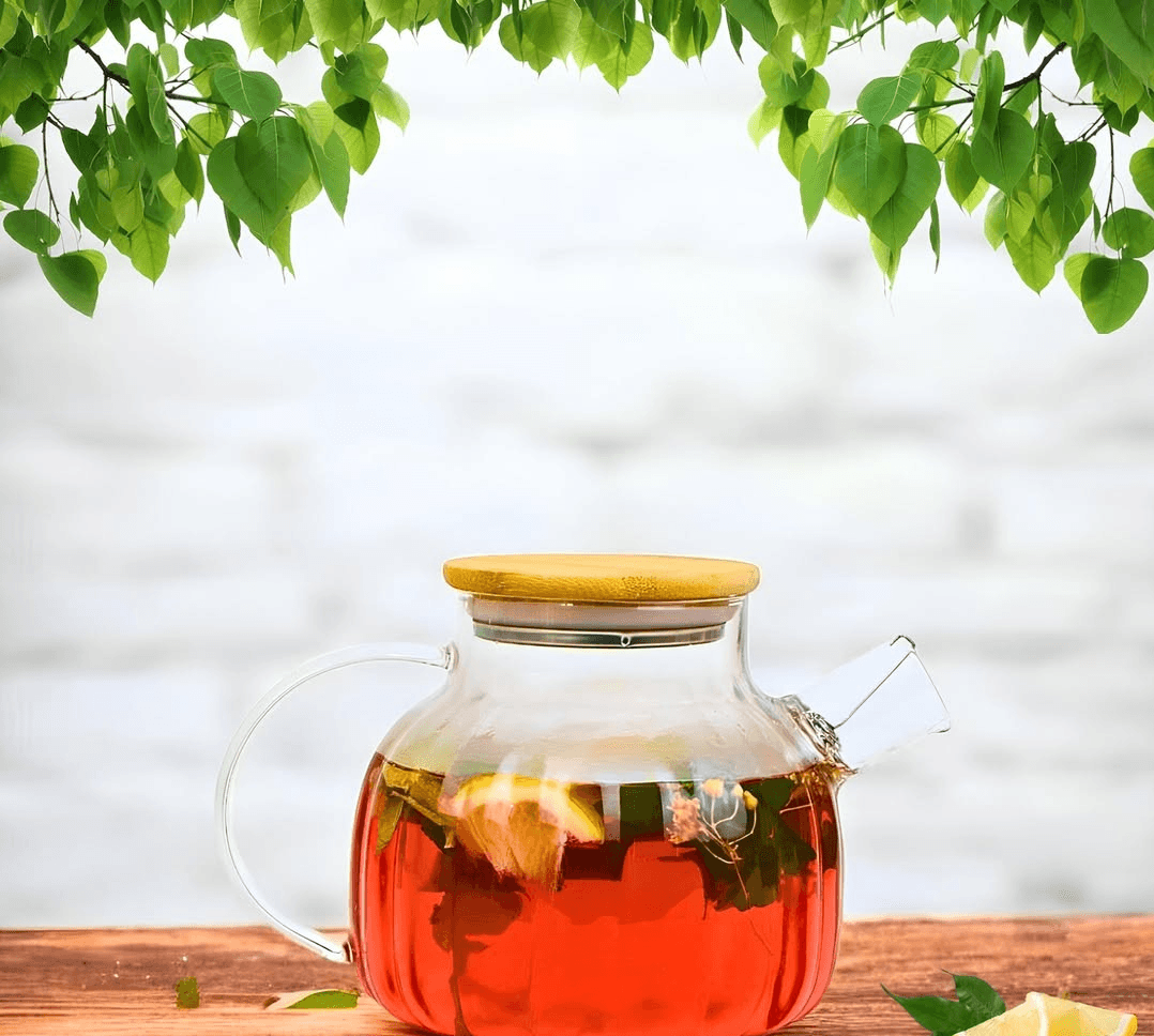Bambu Kapaklı Süzgeçli Demlik 1000 ML