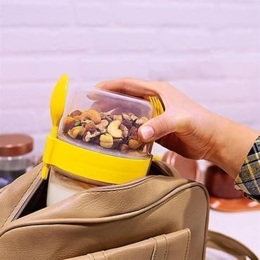 2 Adet Kaşıklı Müsli Kabı 800 ml