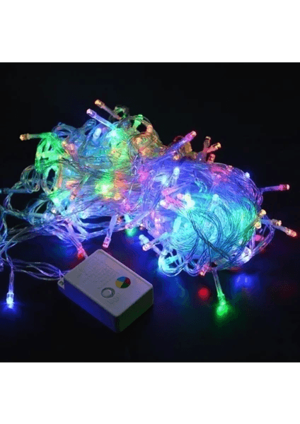 10 Mt Sl-1013 Fişli 100 Led Rgb Renkli Işıklı Ultra Güçlü Yılbaşı Ağaç Işık 8 Fonksiyonlu Dekoratif