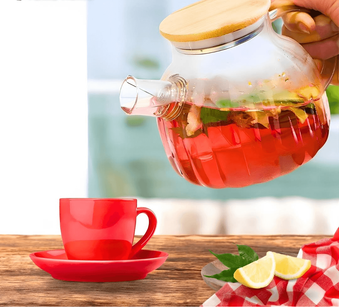 Bambu Kapaklı Süzgeçli Demlik 1000 ML