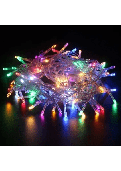 10 Mt Sl-1013 Fişli 100 Led Rgb Renkli Işıklı Ultra Güçlü Yılbaşı Ağaç Işık 8 Fonksiyonlu Dekoratif
