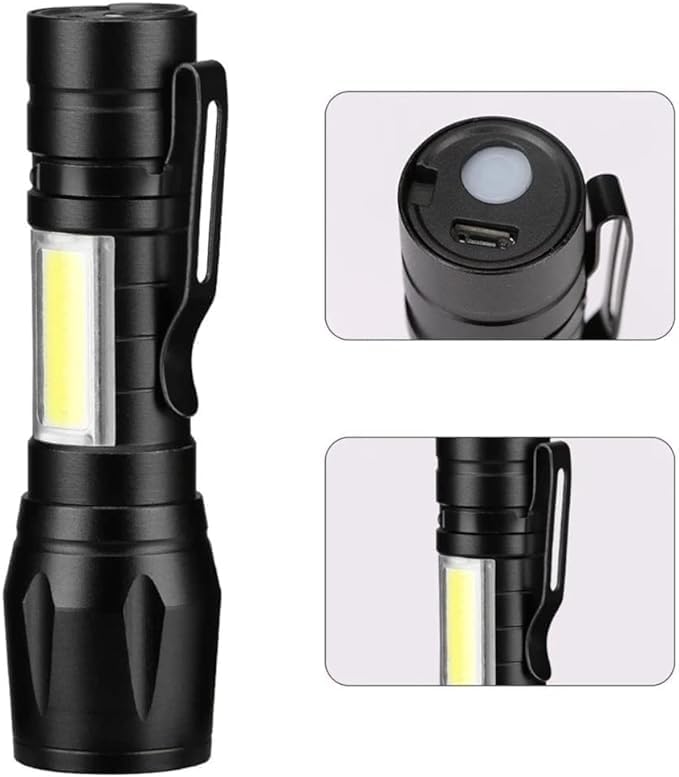 2 Adet Q-Max Xpe Usb Charge Zomlu El Feneri