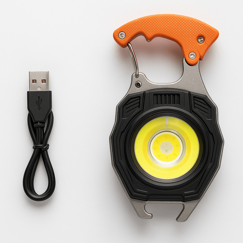 Q-Max Çok Fonksiyonlu Mini Led Lamba Anahtarlık ve Çakmak USB Şarjlı Kamp İçin Taşınabilir Tam 7 Modlu