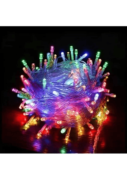 10 Mt Sl-1013 Fişli 100 Led Rgb Renkli Işıklı Ultra Güçlü Yılbaşı Ağaç Işık 8 Fonksiyonlu Dekoratif