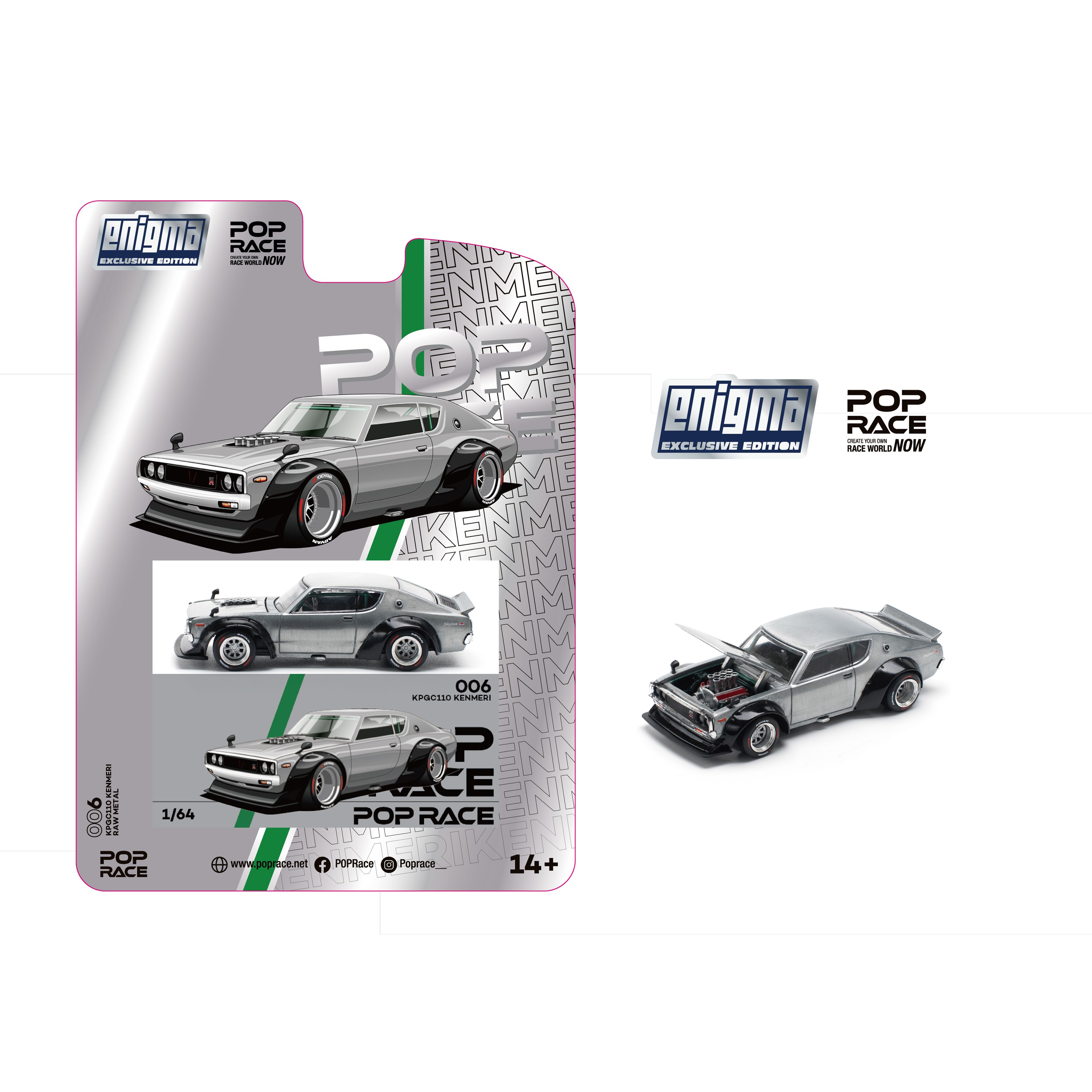 Pop Race Nissan KPGC110 Kenmeri (Enigma Blister Paket)