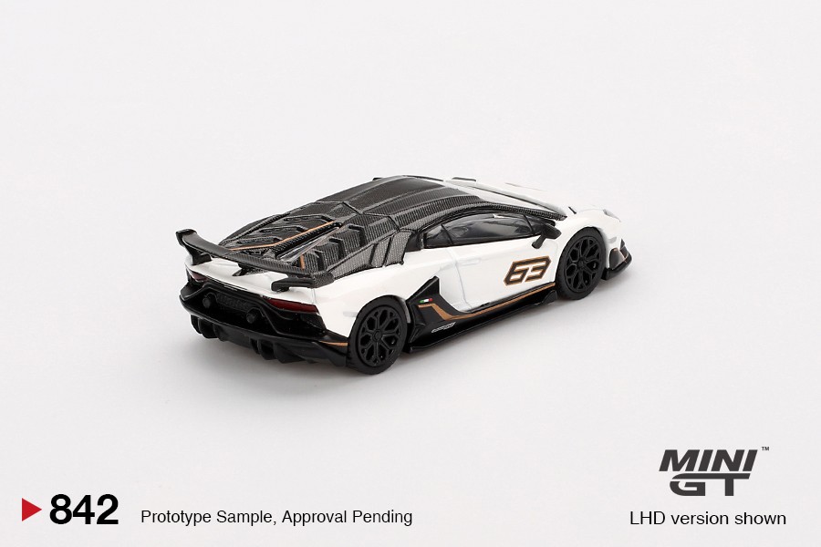 Mini GT Lamborghini Aventador SVJ 63 Bianco Asopo