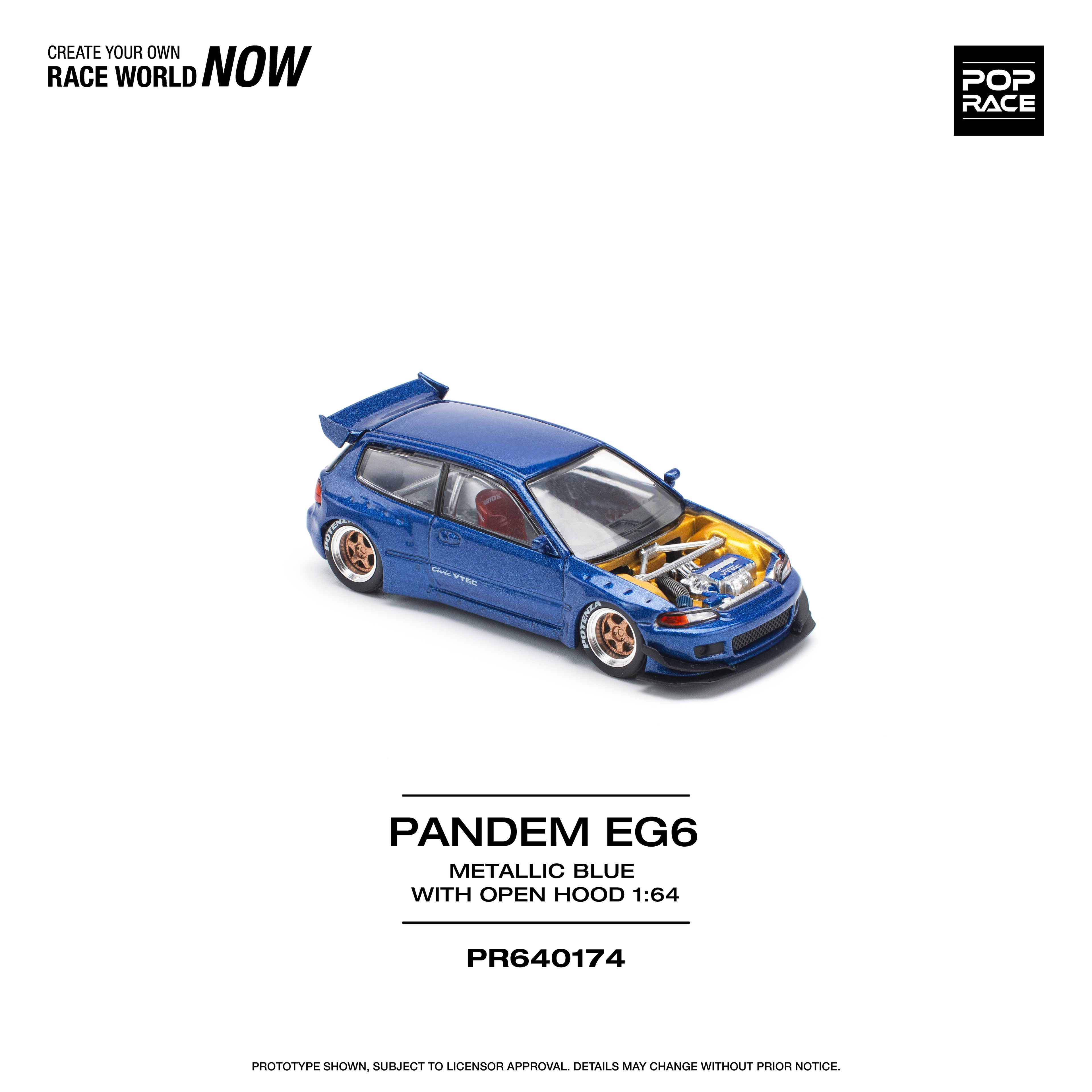 Pop Race Honda Civic EG6 Pandem Metallic Blue