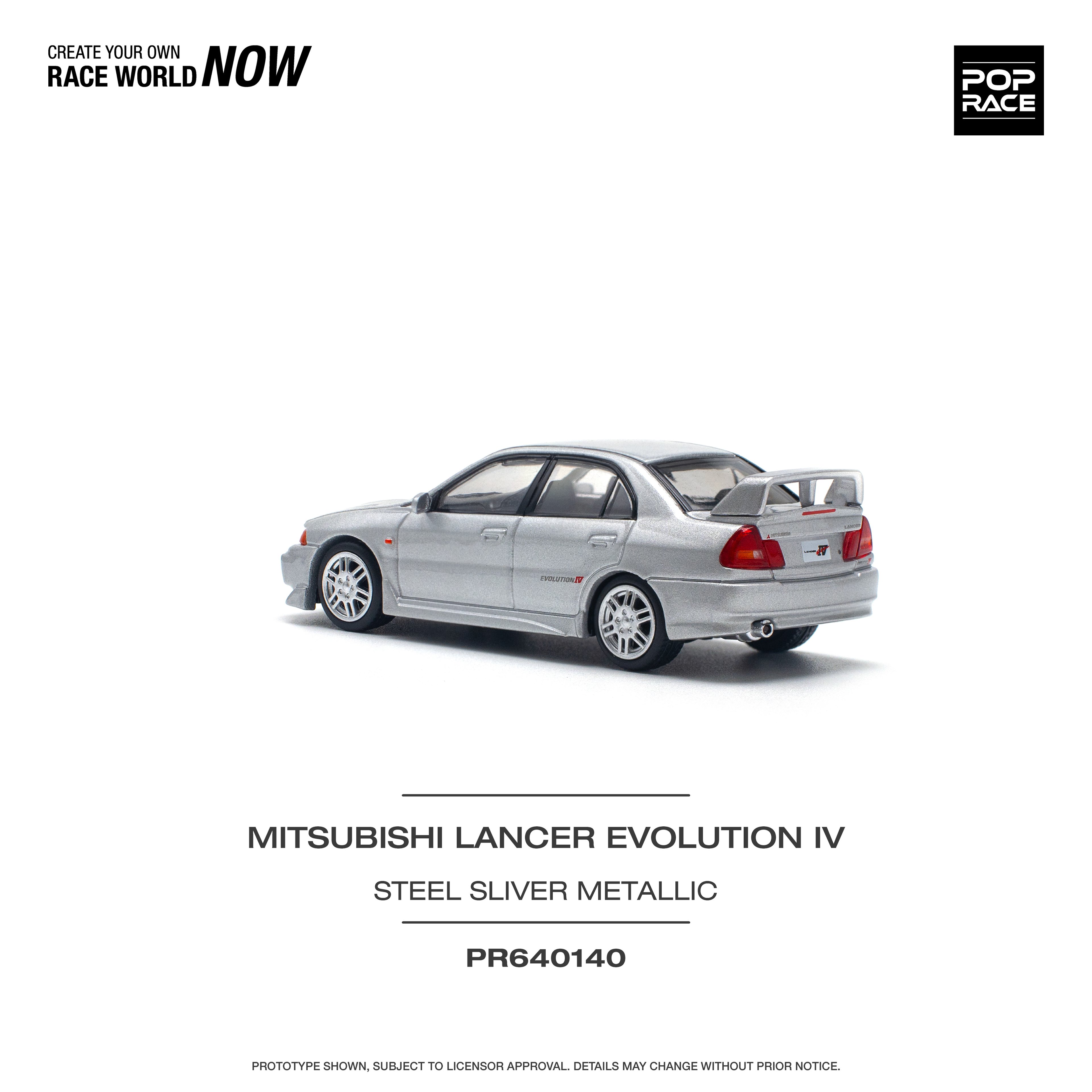 Pop Race Mitsubishi Lancer Evolution IV steel silver metallic